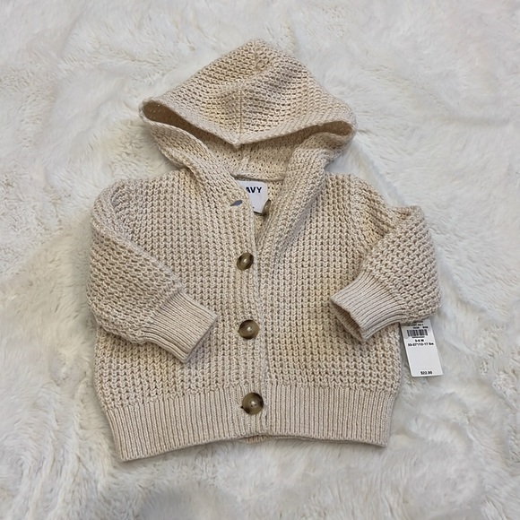 Old Navy Baby | Cream Knit Cardigan | 3-6 M - Picture 1 of 7